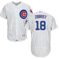 Chicago Cubs #18 Ben Zobrist White Flexbase Authentic Collection Stitched MLB Jersey