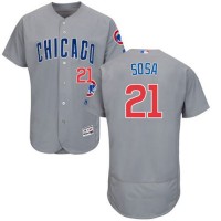 Chicago Cubs #21 Sammy Sosa Grey Flexbase Authentic Collection Road Stitched MLB Jersey