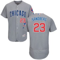 Chicago Cubs #23 Ryne Sandberg Grey Flexbase Authentic Collection Road Stitched MLB Jersey