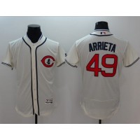Chicago Cubs #49 Jake Arrieta Cream Flexbase Authentic Collection 1929 Turn Back The Clock Stitched MLB Jersey