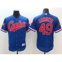 Chicago Cubs #49 Jake Arrieta Blue Flexbase Authentic Collection 1994 Turn Back The Clock Stitched MLB Jersey