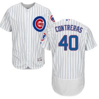 Chicago Cubs #40 Willson Contreras White Flexbase Authentic Collection Stitched MLB Jersey