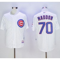 Chicago Cubs #70 Joe Maddon White(Blue Strip) Cool Base Stitched MLB Jersey