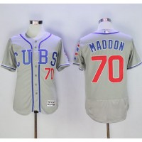 Chicago Cubs #70 Joe Maddon Grey Flexbase Authentic Collection Alternate Road Stitched MLB Jersey