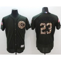 Chicago Cubs #23 Ryne Sandberg Green Flexbase Authentic Collection Salute to Service Stitched MLB Jersey