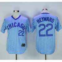 Chicago Cubs #22 Jason Heyward Blue(White Strip) Cooperstown Throwback Stitched MLB Jersey