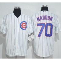 Chicago Cubs #70 Joe Maddon White(Blue Strip) New Cool Base Stitched MLB Jersey
