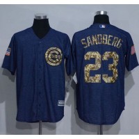 Chicago Cubs #23 Ryne Sandberg Denim Blue Salute to Service Stitched MLB Jersey