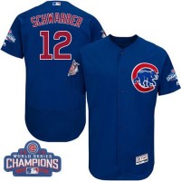 Chicago Cubs #12 Kyle Schwarber Blue Flexbase Authentic Collection 2016 World Series Champions Stitched MLB Jersey