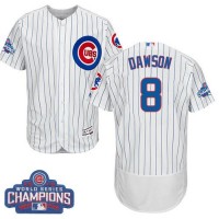 Chicago Cubs #8 Andre Dawson White Flexbase Authentic Collection 2016 World Series Champions Stitched MLB Jersey