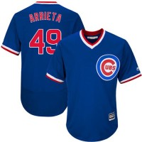 Chicago Cubs #49 Jake Arrieta Blue Flexbase Authentic Collection Cooperstown Stitched MLB Jersey