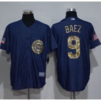 Chicago Cubs #9 Javier Baez Denim Blue Salute to Service Stitched MLB Jersey