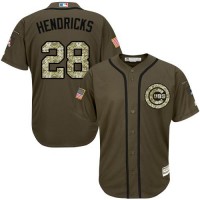 Chicago Cubs #28 Kyle Hendricks Green Salute to Service Stitched MLB Jersey