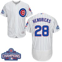 Chicago Cubs #28 Kyle Hendricks White Flexbase Authentic Collection 2016 World Series Champions Stitched MLB Jersey