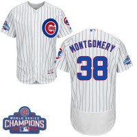 Chicago Cubs #38 Mike Montgomery White Flexbase Authentic Collection 2016 World Series Champions Stitched MLB Jersey