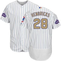Chicago Cubs #28 Kyle Hendricks White(Blue Strip) Flexbase Authentic 2017 Gold Program Stitched MLB Jersey