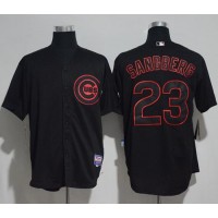Chicago Cubs #23 Ryne Sandberg Black Strip Stitched MLB Jersey