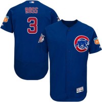 Chicago Cubs #3 David Ross Blue Flexbase Authentic Collection Stitched MLB Jersey