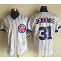 Mitchell And Ness Chicago Cubs #31 Fergie Jenkins White Strip Throwback Stitched MLB Jersey