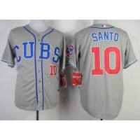 Chicago Cubs #10 Ron Santo Grey Alternate Road Cool Base Stitched MLB Jersey