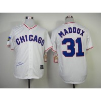 Mitchell And Ness 1988 Chicago Cubs #31 Greg Maddux White Throwback Stitched MLB Jersey