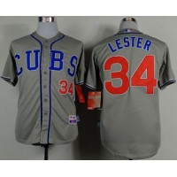 Chicago Cubs #34 Jon Lester Grey Cool Base Stitched MLB Jersey