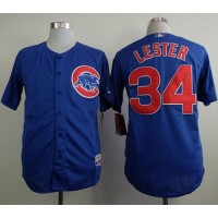Chicago Cubs #34 Jon Lester Blue Cool Base Stitched MLB Jersey