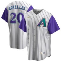 Arizona Arizona Diamondbacks #20 Luis Gonzalez Nike Alternate Cooperstown Collection Player MLB Jersey Cream Purple