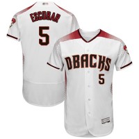 Arizona Diamondbacks #5 Eduardo Escobar White/Crimson Flexbase Authentic Collection Stitched MLB Jersey