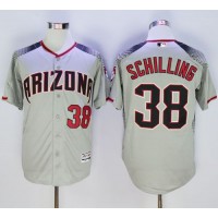 Arizona Diamondbacks #38 Curt Schilling Gray/Brick New Cool Base Stitched MLB Jersey