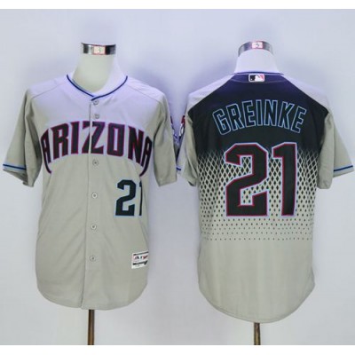 Arizona Diamondbacks #21 Zack Greinke Gray/Capri New Cool Base Stitched MLB Jersey
