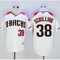 Arizona Diamondbacks #38 Curt Schilling White/Brick New Cool Base Stitched MLB Jersey