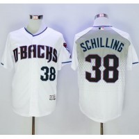 Arizona Diamondbacks #38 Curt Schilling White/Capri New Cool Base Stitched MLB Jersey