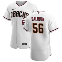 Arizona Arizona Diamondbacks #56 Kole Calhoun Men's Nike White Crimson Authentic Home Team MLB Jersey