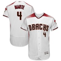 Arizona Diamondbacks #4 Ketel Marte White/Crimson Flexbase Authentic Collection Stitched MLB Jersey