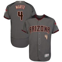Arizona Diamondbacks #4 Ketel Marte Gray Flexbase Authentic Collection Stitched MLB Jersey