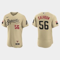 Arizona Arizona Diamondbacks #56 Kole Calhoun Men's Nike 2021 City Connect Authentic MLB Jersey Gold