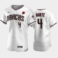 Arizona Arizona Diamondbacks #4 Ketel Marte Men's Nike Authentic 2021 Memorial Day MLB Jersey - White