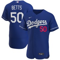 Los Angeles Los Angeles Dodgers #50 Mookie Betts Men's Nike Royal 2020 Alternate Official Authentic Player MLB Jersey
