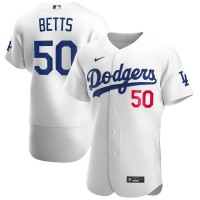Los Angeles Los Angeles Dodgers #50 Mookie Betts Men's Nike White 2020 Home Official Authentic Player MLB Jersey