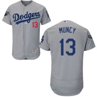 Los Angeles Dodgers #13 Max Muncy Grey Flexbase Authentic Collection 2017 World Series Bound Stitched MLB Jersey