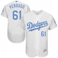 Los Angeles Dodgers #61 Alex Verdugo White Flexbase Authentic Collection Father's Day Stitched MLB Jersey