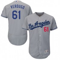 Los Angeles Dodgers #61 Alex Verdugo Grey Flexbase Authentic Collection Stitched MLB Jersey