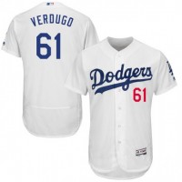 Los Angeles Dodgers #61 Alex Verdugo White Flexbase Authentic Collection Stitched MLB Jersey