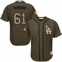 Los Angeles Dodgers #61 Alex Verdugo Green Salute to Service Stitched MLB Jersey