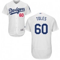 Los Angeles Dodgers #60 Andrew Toles White Flexbase Authentic Collection Stitched MLB Jersey