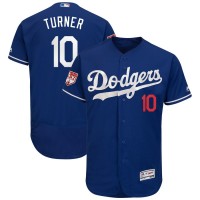 Los Angeles Dodgers #10 Justin Turner Royal 2019 Spring Training Flex Base Stitched MLB Jersey