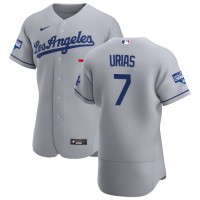 Los Angeles Los Angeles Dodgers #7 Julio Urias Men's Nike Gray Road 2020 World Series Champions Authentic Team MLB Jersey