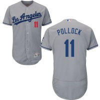 Los Angeles Los Angeles Dodgers #11 A.J. Pollock Grey Flex Base Stitched MLB Jersey