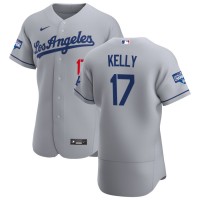Los Angeles Los Angeles Dodgers #17 Joe Kelly Men's Nike Gray Road 2020 World Series Champions Authentic Team MLB Jersey